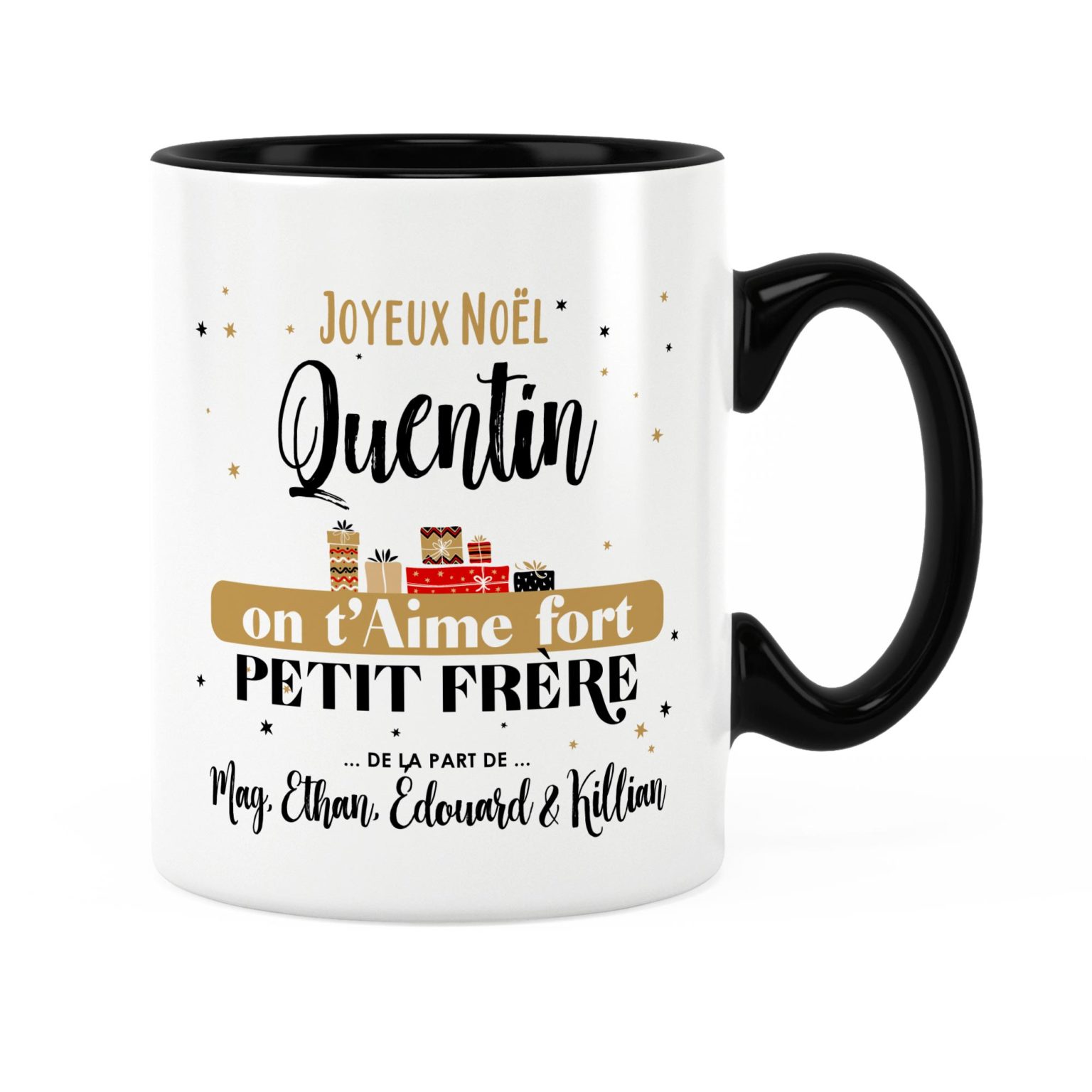 Cadeau noël petitfrère Idée cadeau mug on t'aime prénom