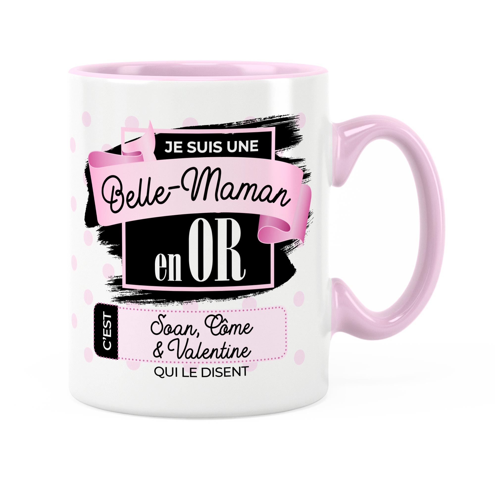 Cadeau belle-mère | Idée cadeau mug prénom belle-mère en or