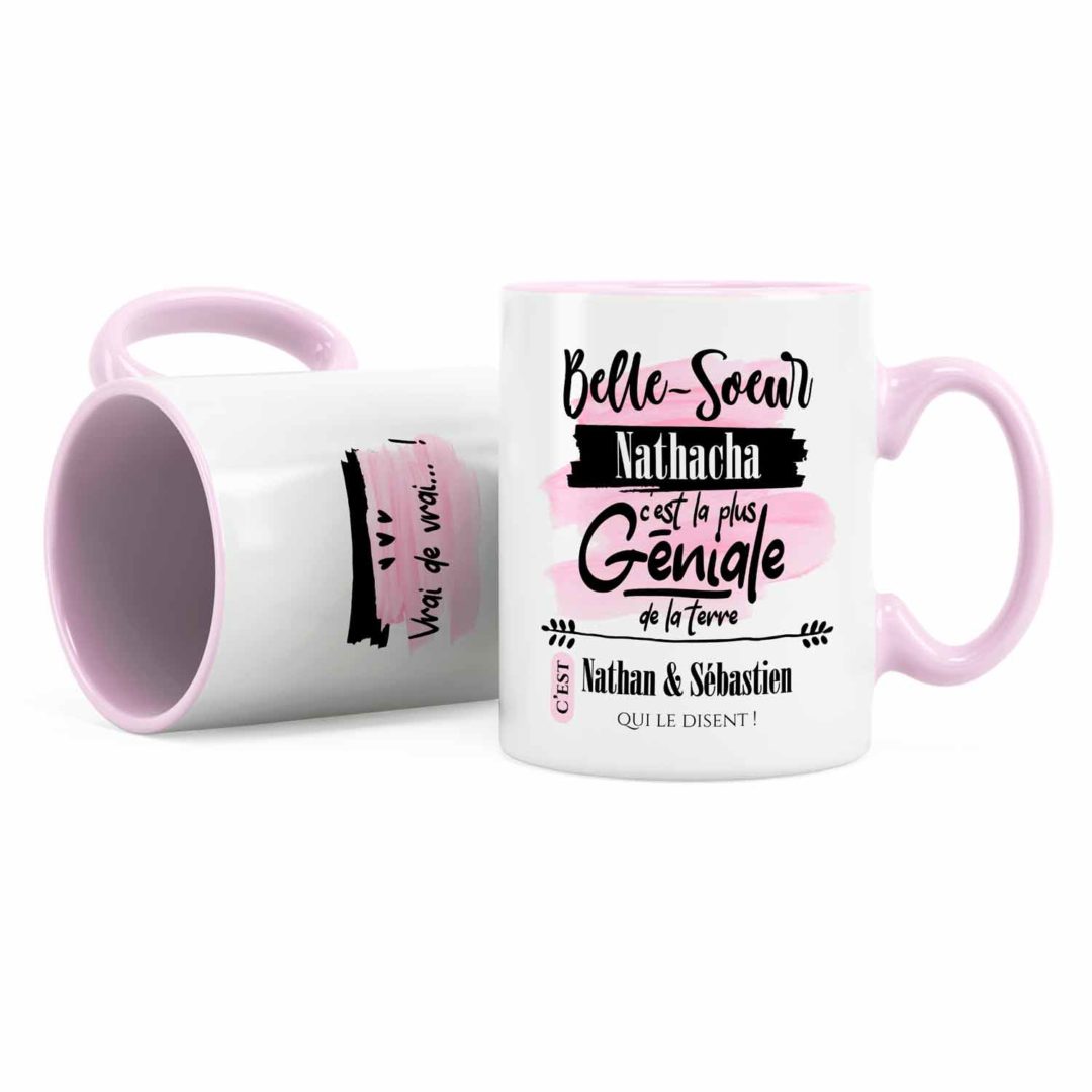 Cadeau bellesoeur Idée cadeau mug prénom bellesoeur géniale