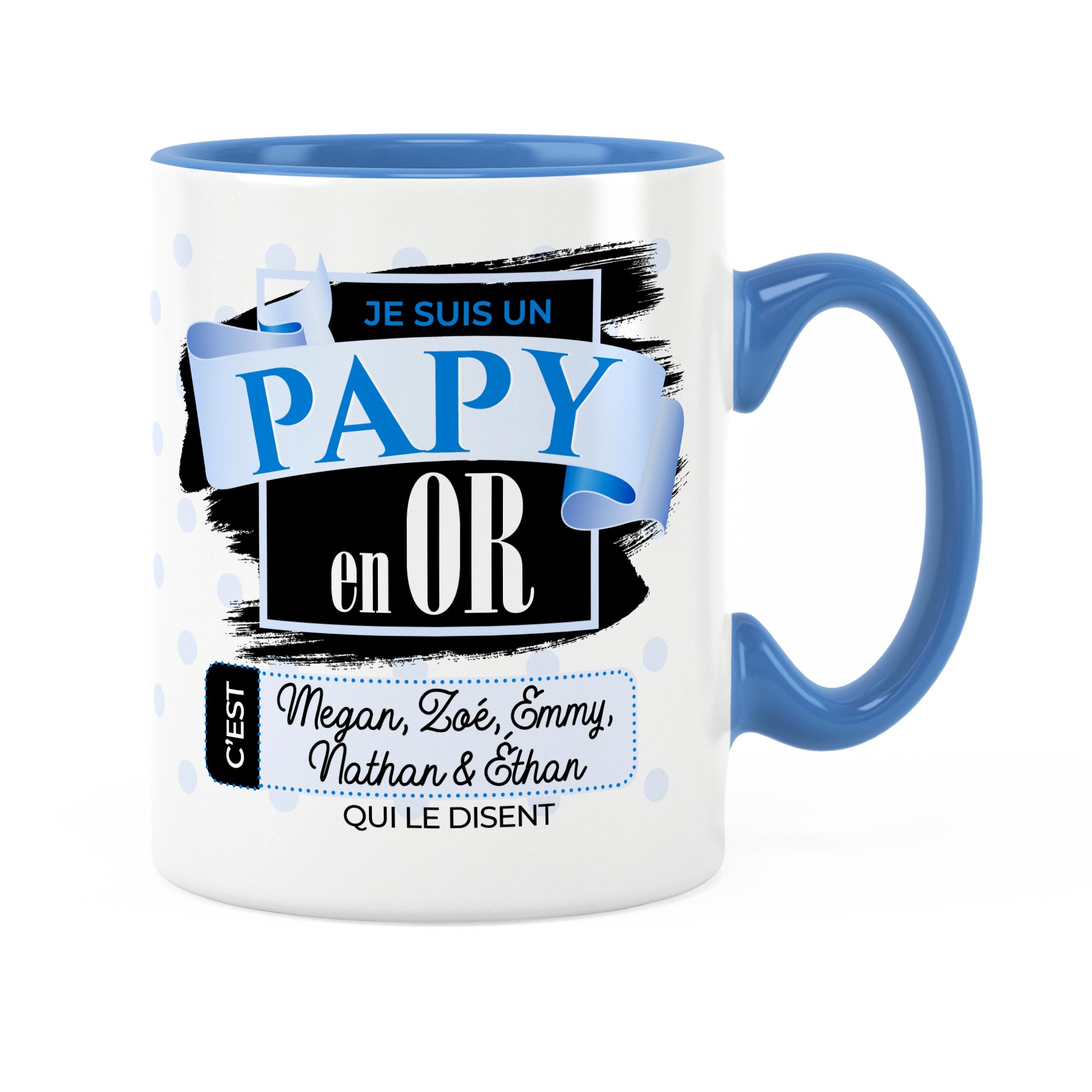Cadeau papy  Idée cadeau de mug avec prénom papy en or
