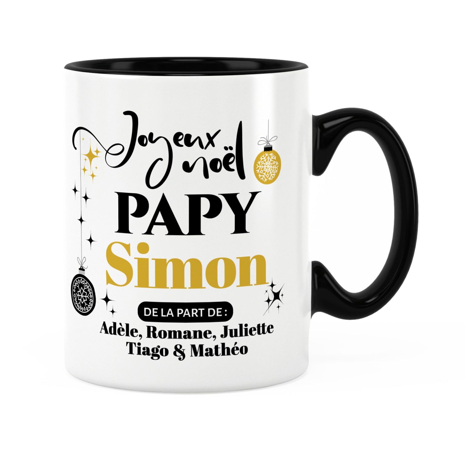 Cadeau pour papy  Idée cadeau mug joyeux noël avec prénom