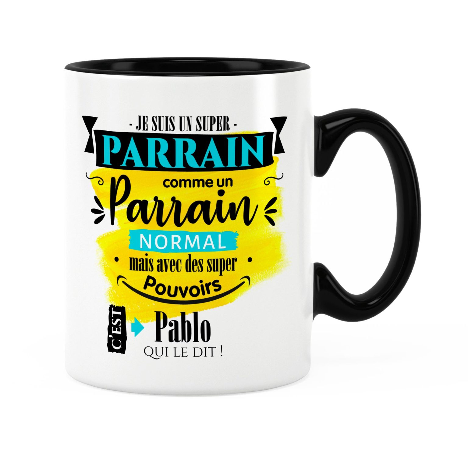 Cadeau parrain | Idée cadeau mug parrain super pouvoirs