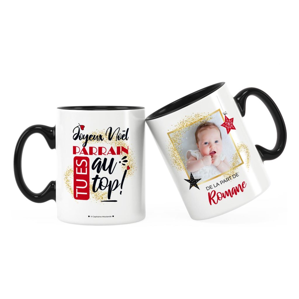 Cadeau parrain pour noël | Idée cadeau mug parrain au top