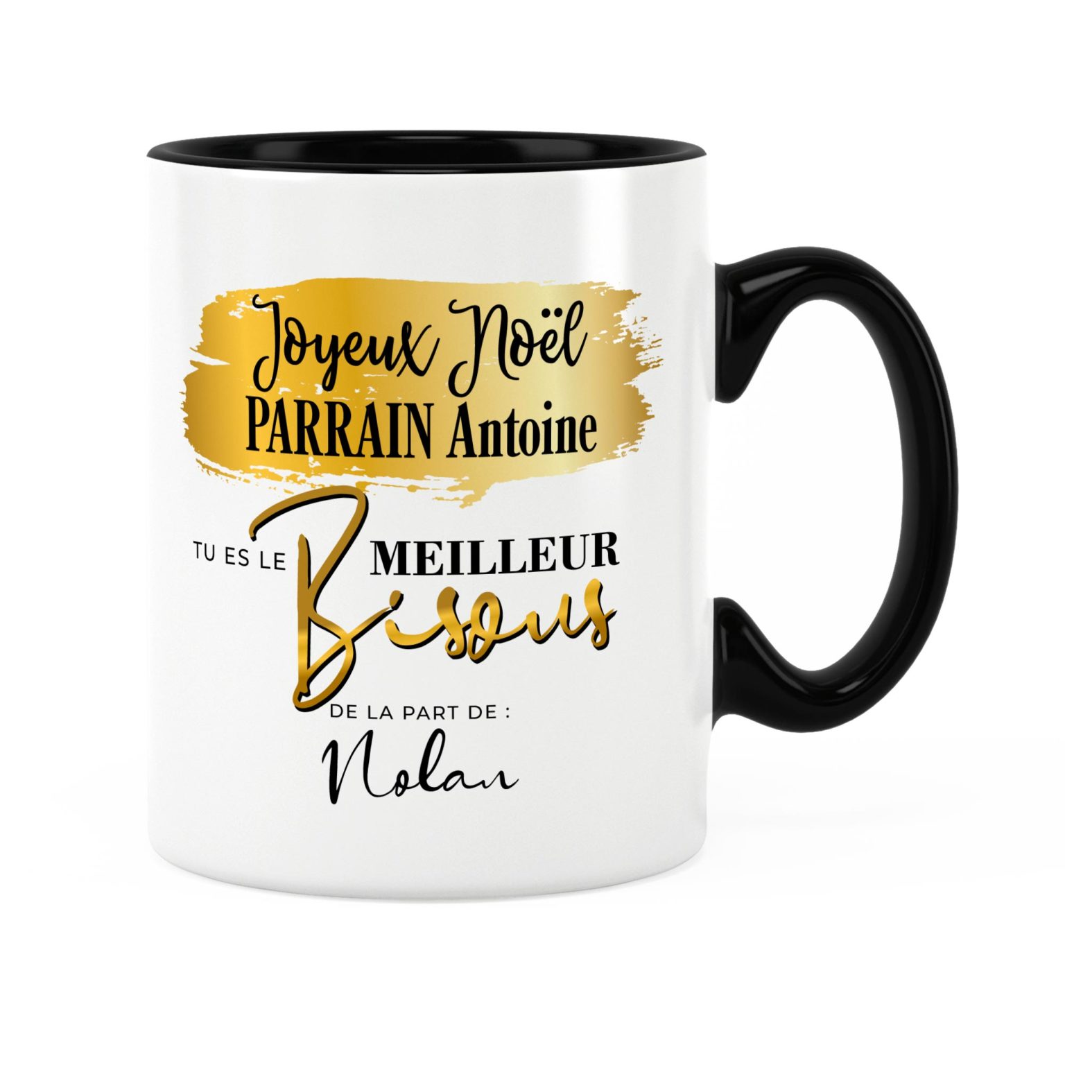 Cadeau noël parrain  Idée cadeau mug parrain avec prénom